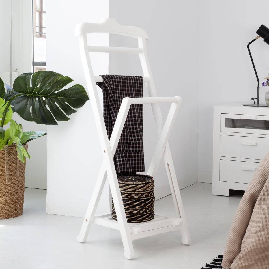 Galán de Noche para Dormitorio Madera, Color Blanco –